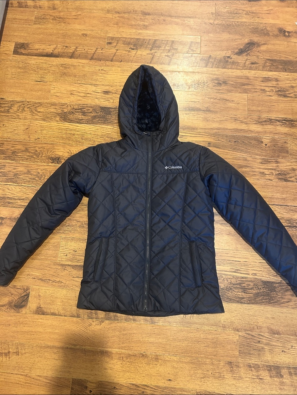 Columbia Black Quilted Hooded Puffer Jacket